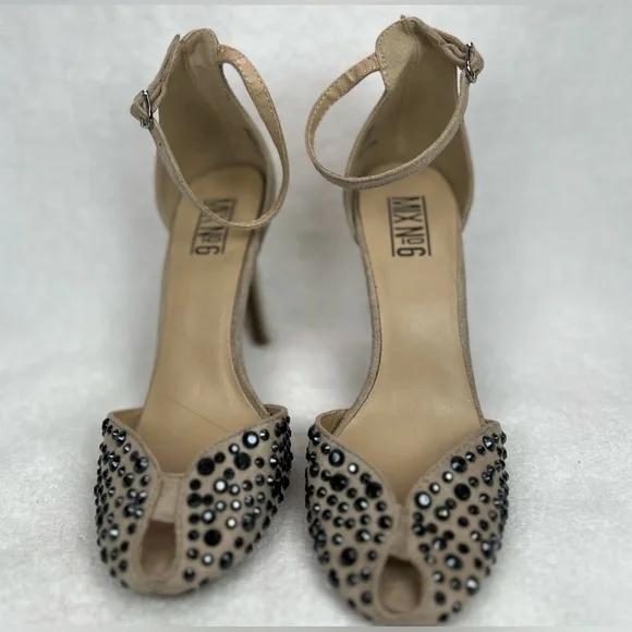 Mix No 6, suede peep toe with black jewels. - Picture 5 of 5